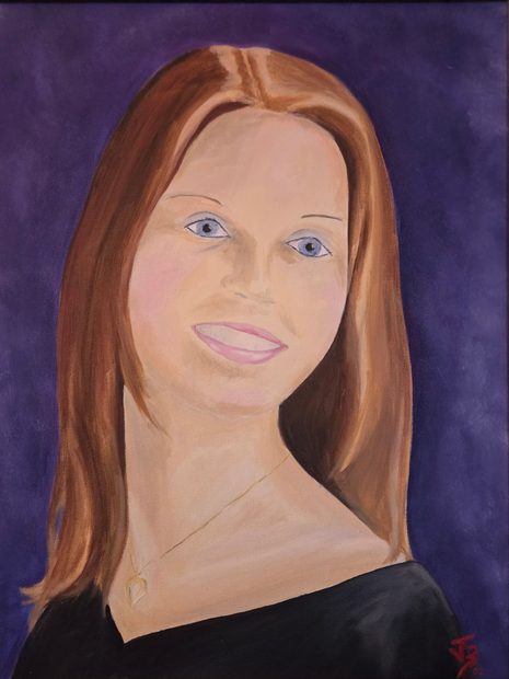 Painted portrait of Cara